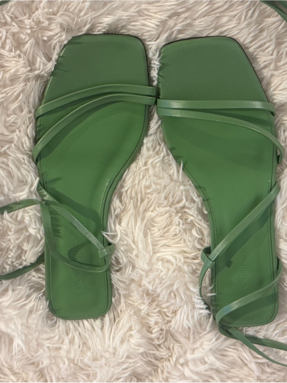 Banana Republic 💚 Green Gladiator Kitt Strappy Square-Toe Sandals 💚 NIB - Picture 3 of 6